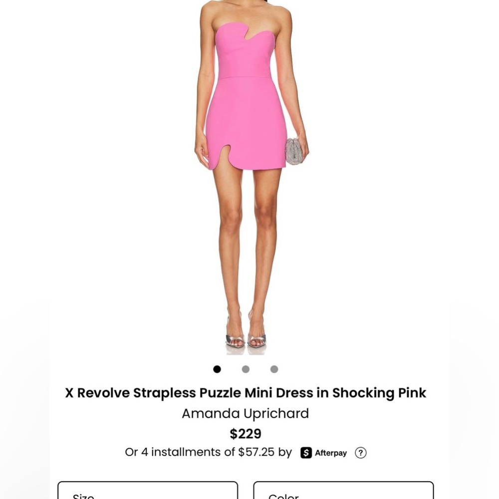 Amanda Uprichard Strapless Pink Mini Dress